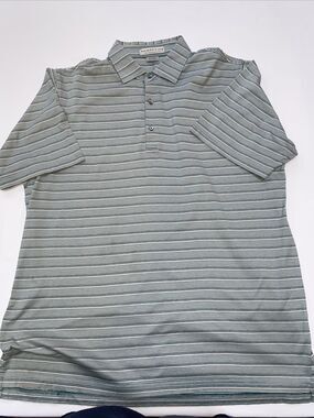 Martin Timeless As The Game Golf Polo Shirt Mens XL Pima Cotton Striped Korea